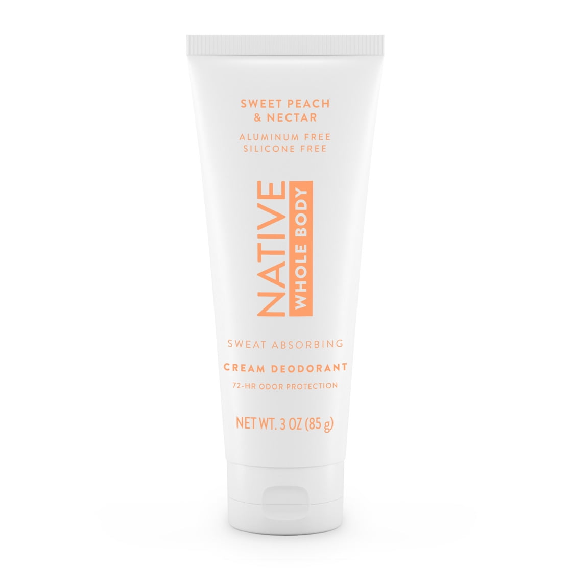 Native Whole Body Deodorant Invisible Cream, Sweet Peach &amp; Nectar, Aluminum-Free, 3 oz