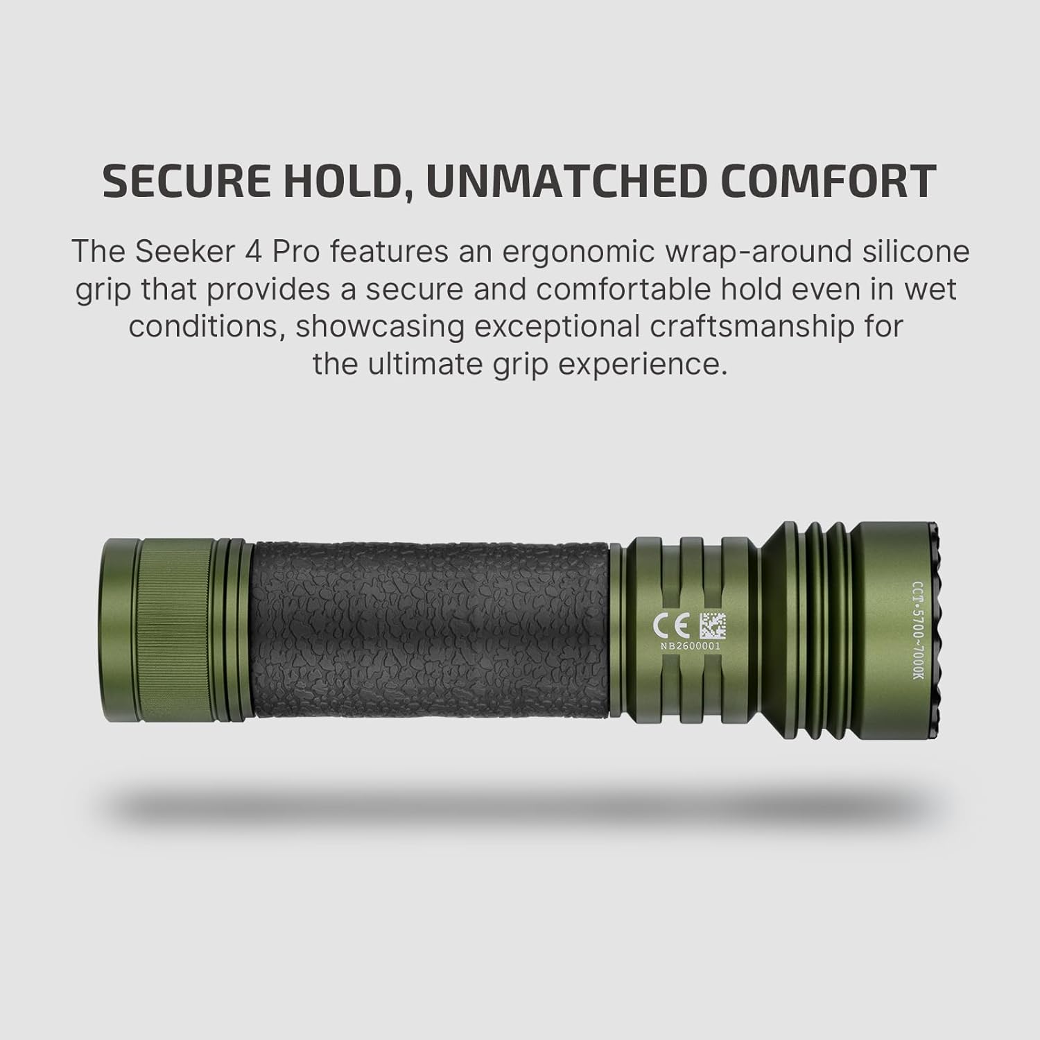 Seeker 4 Pro CW 4600 Lumens LED Rechargeable Flashlight, Black