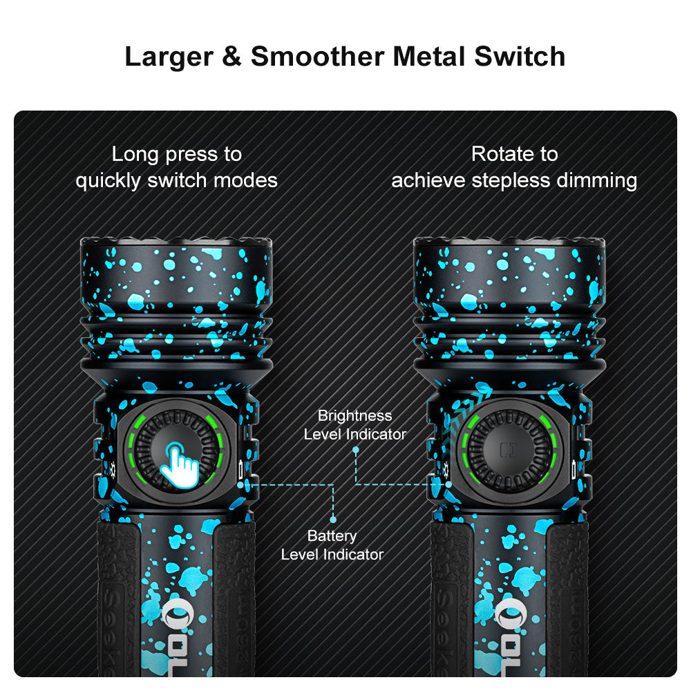 Seeker 4 Pro CW 4600 Lumens LED Rechargeable Flashlight, Black
