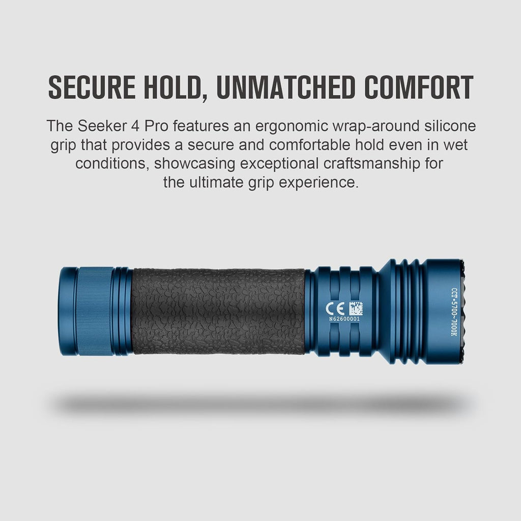 Seeker 4 Pro CW 4600 Lumens LED Rechargeable Flashlight, Black