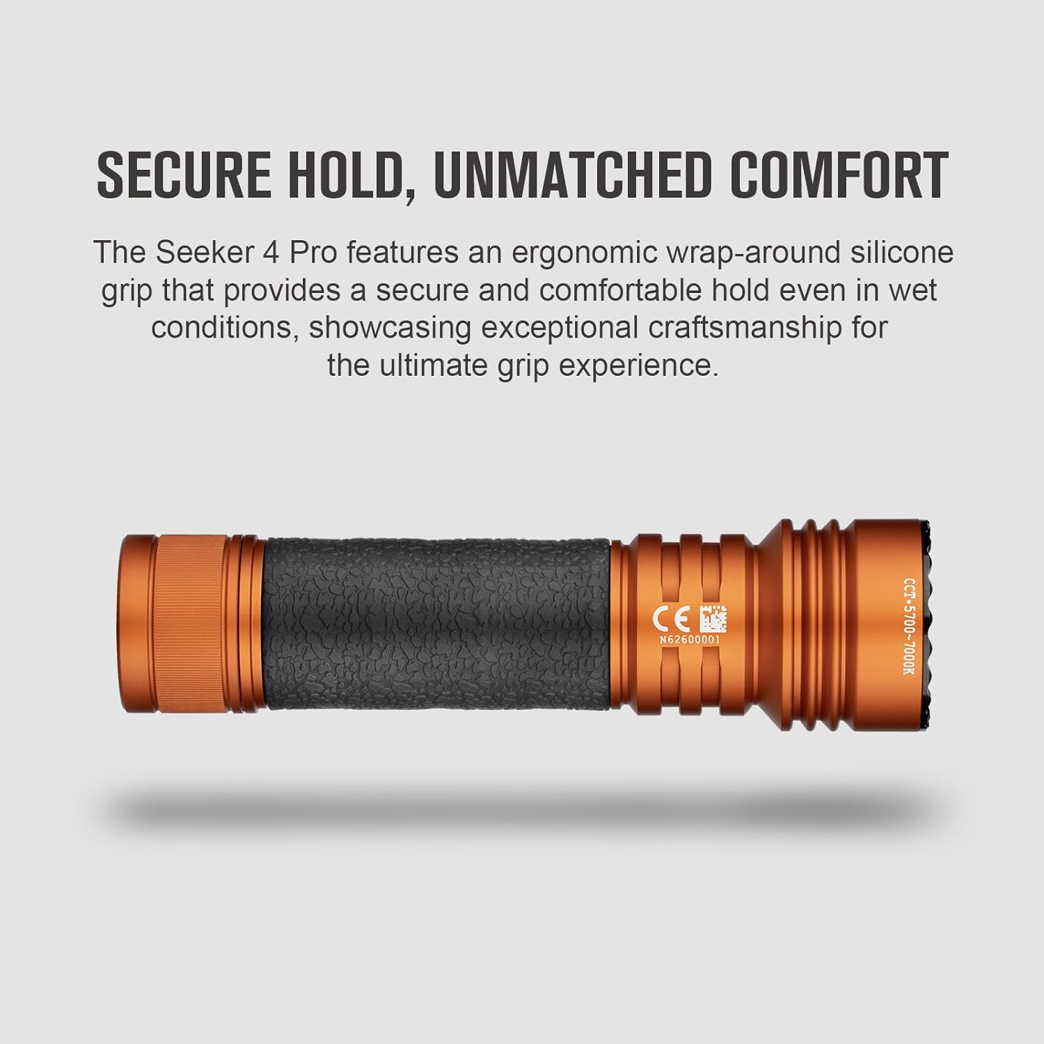 Seeker 4 Pro CW 4600 Lumens LED Rechargeable Flashlight, Black