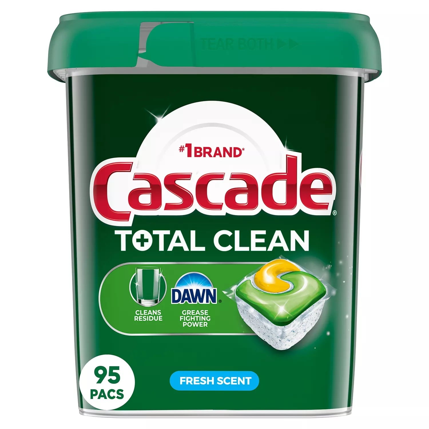 Total Clean ActionPacs Dishwasher Detergent, Scent, 95 Count