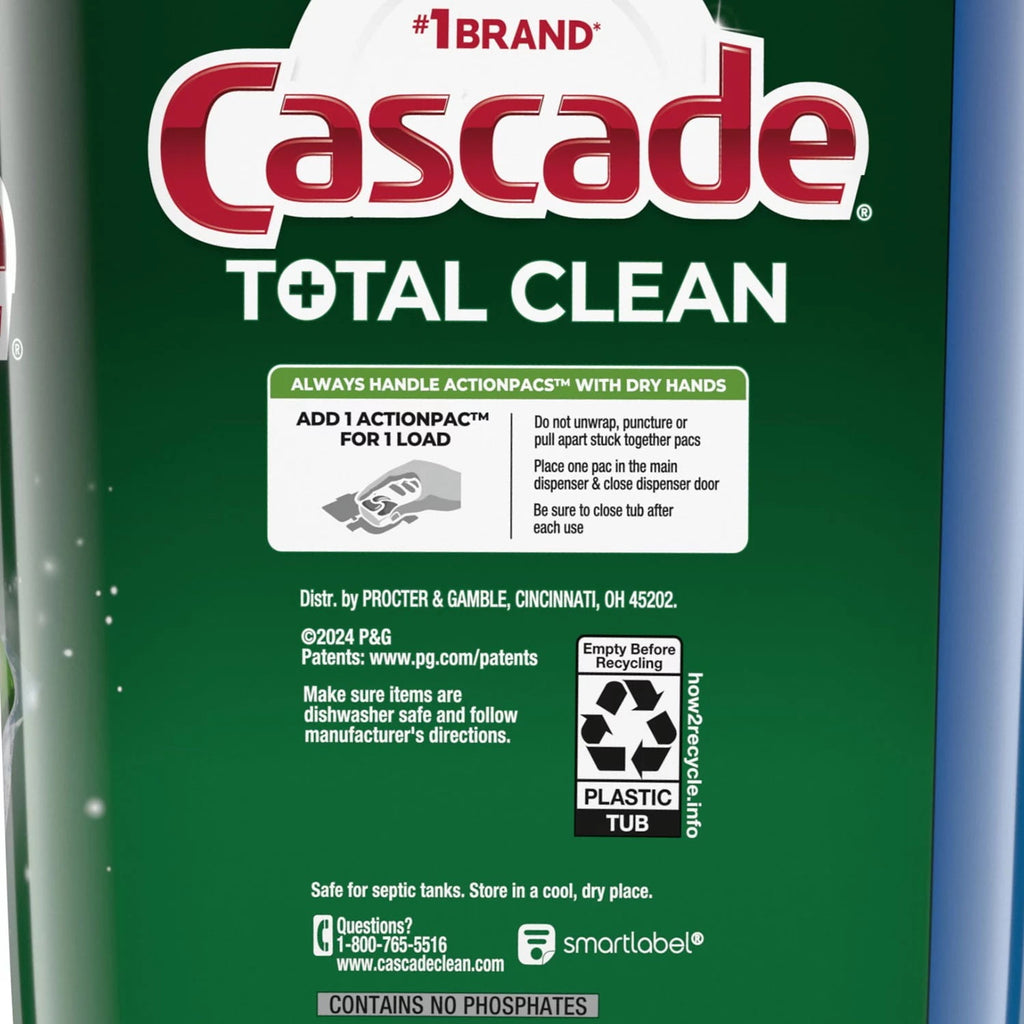 Total Clean ActionPacs Dishwasher Detergent, Scent, 95 Count
