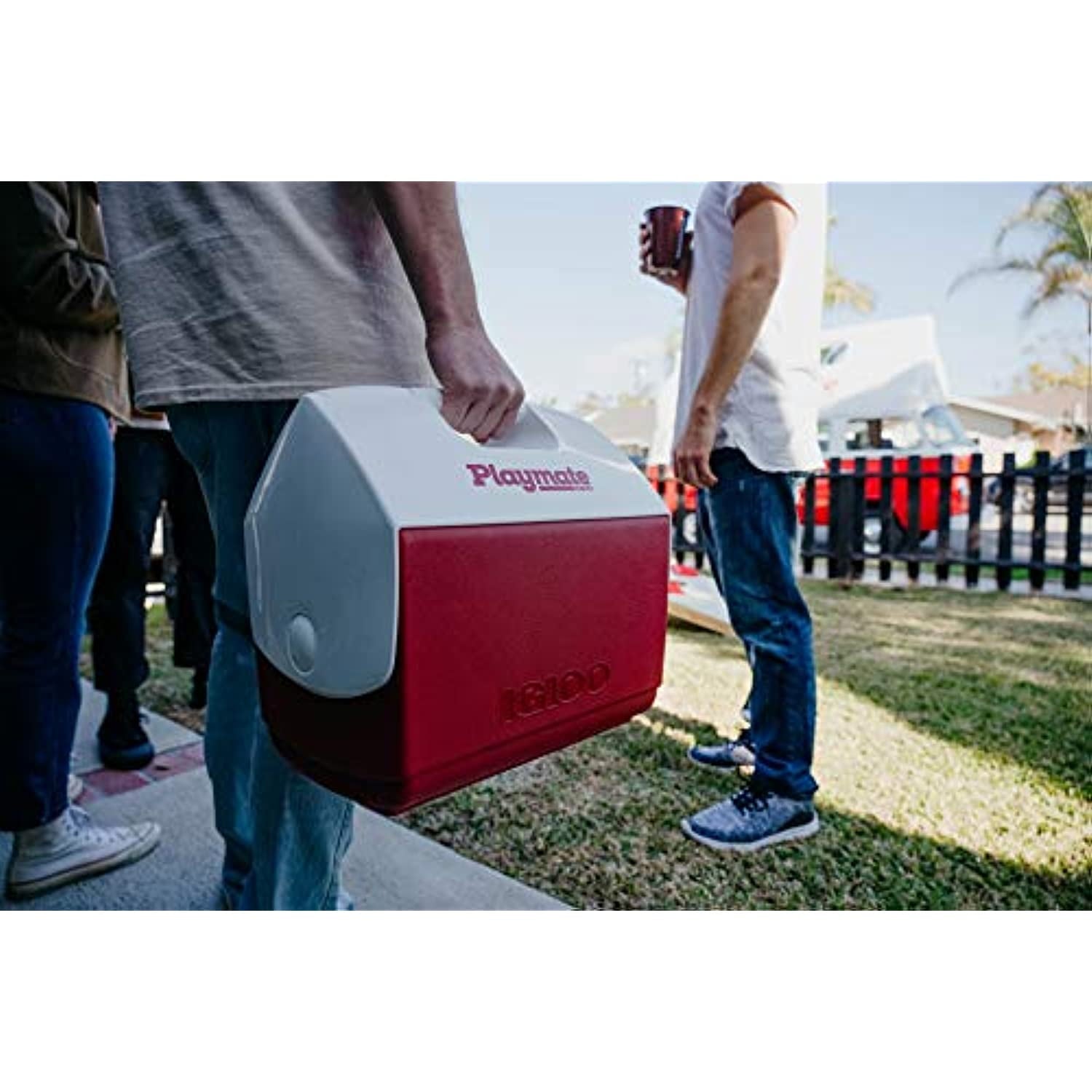 Red/White, Playmate Pal 7 Quart Personal Sized Cooler, 11.75 x 8.25 x 12-Inch, 7 Qt