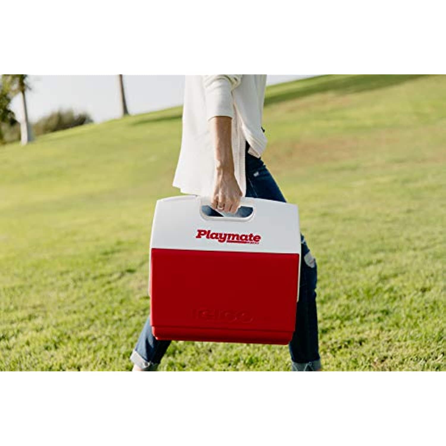 Red/White, Playmate Pal 7 Quart Personal Sized Cooler, 11.75 x 8.25 x 12-Inch, 7 Qt