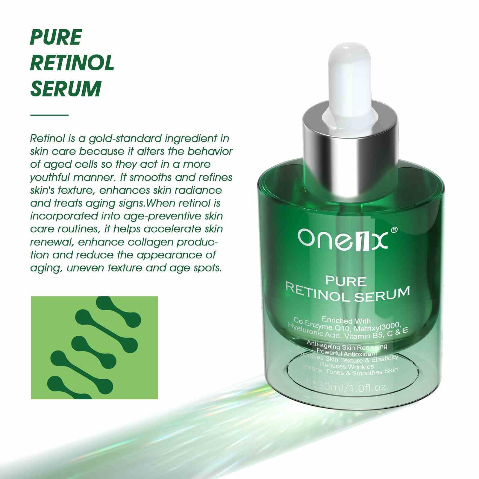 (2 Pack) One1X Retino Serum Essence for and Tightening Skin Day Night Moisturizer for