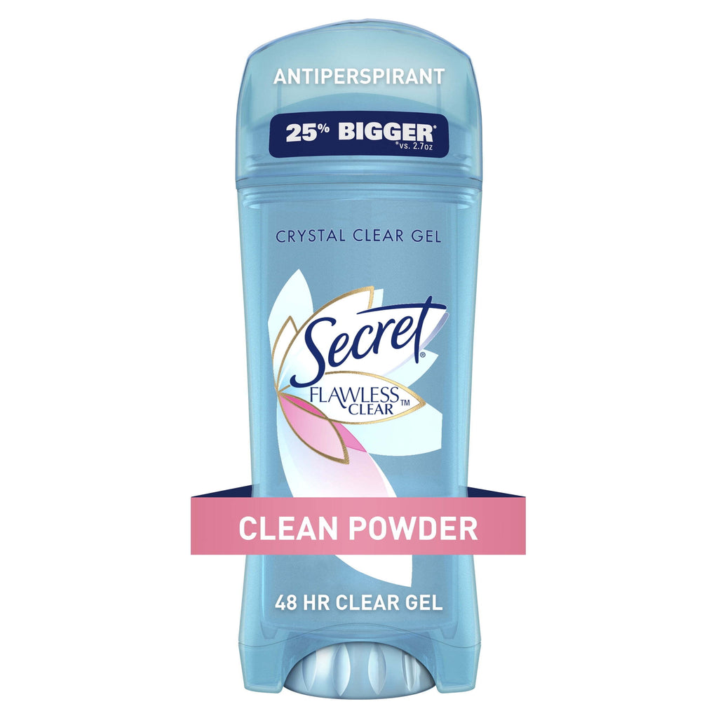 Flawless Clear Gel Antiperspirant and Deodorant for Women, Clean Powder, 3.4 oz