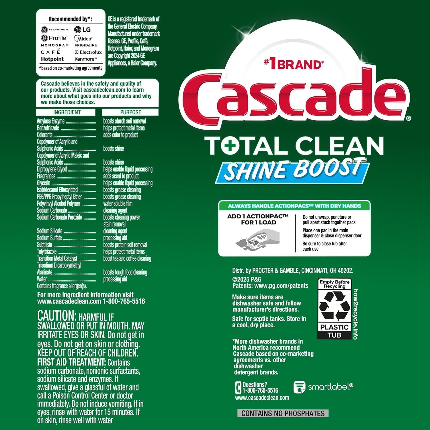 Total Clean Shine Boost ActionPacs Dishwasher Detergent, Fresh (103 Ct)