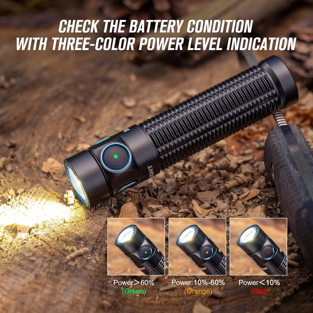 Baton 3 Pro Brush Strokes Rechargeable Flashlight, 1500 Lum, Cool White （Black）