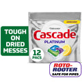 Platinum Dishwasher Pods, Dishwasher Detergent, Dish Detergent Soap, Lemon, 12 Count