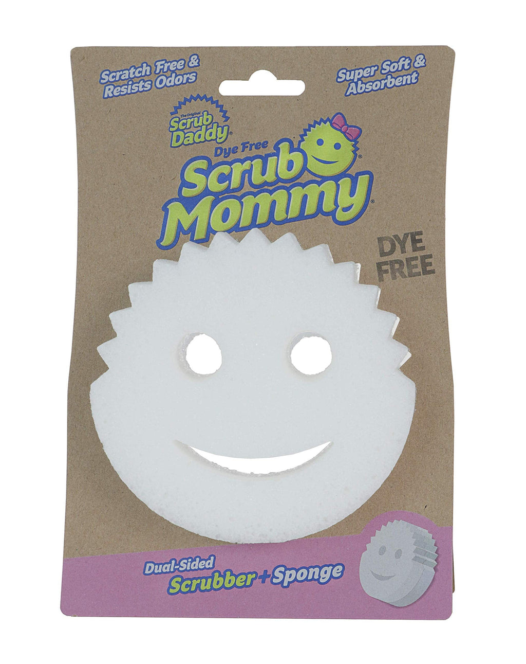 Scrub Mommy Dual-Sided Sponge Dye Free - Scratch-Free, Odor Resistant - 1ct