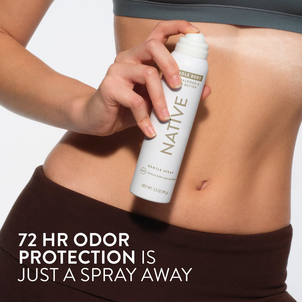 Deodorant Body Spray, Sandalwood &amp; Shea Butter, Aluminum Free, for Women and Men, 3.5 oz