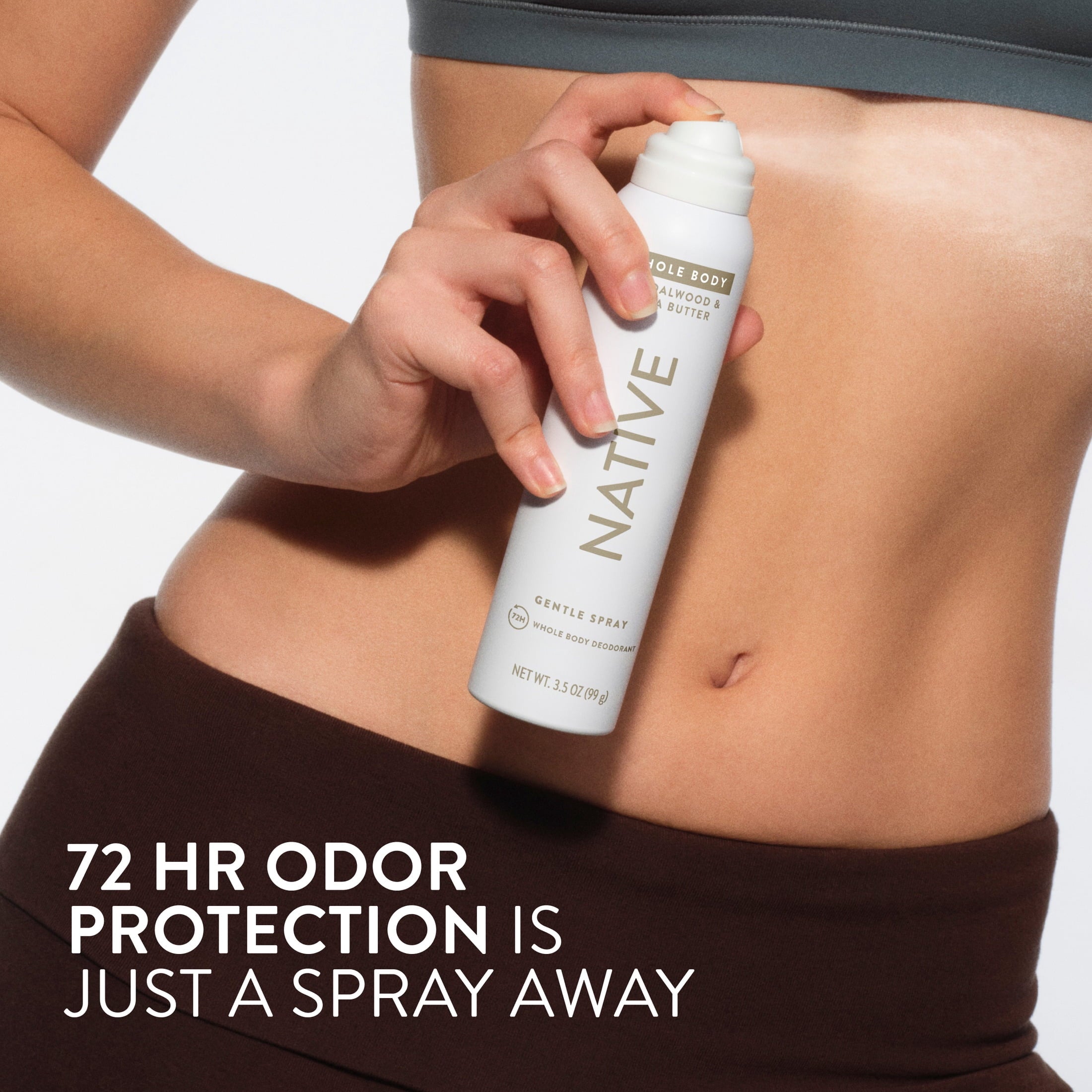 Deodorant Body Spray, Sandalwood &amp; Shea Butter, Aluminum Free, for Women and Men, 3.5 oz