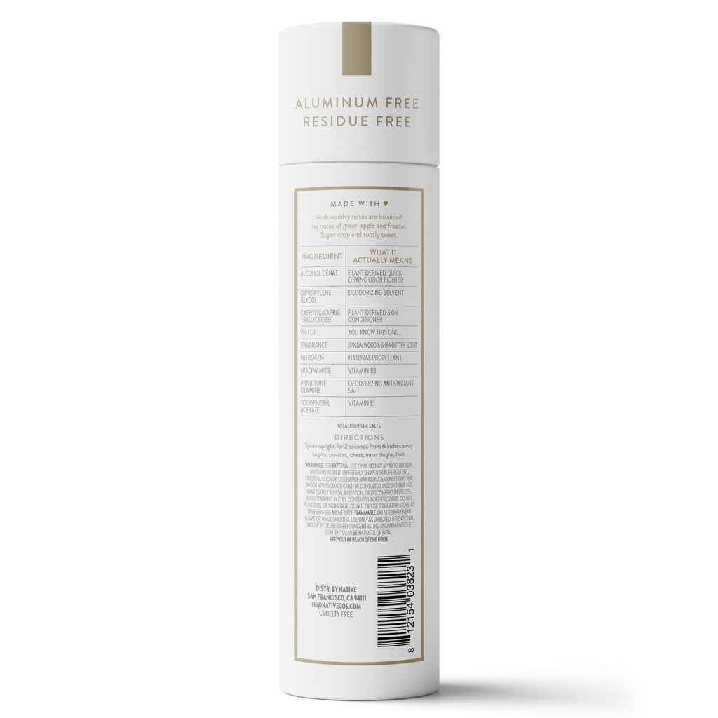 Deodorant Body Spray, Sandalwood &amp; Shea Butter, Aluminum Free, for Women and Men, 3.5 oz