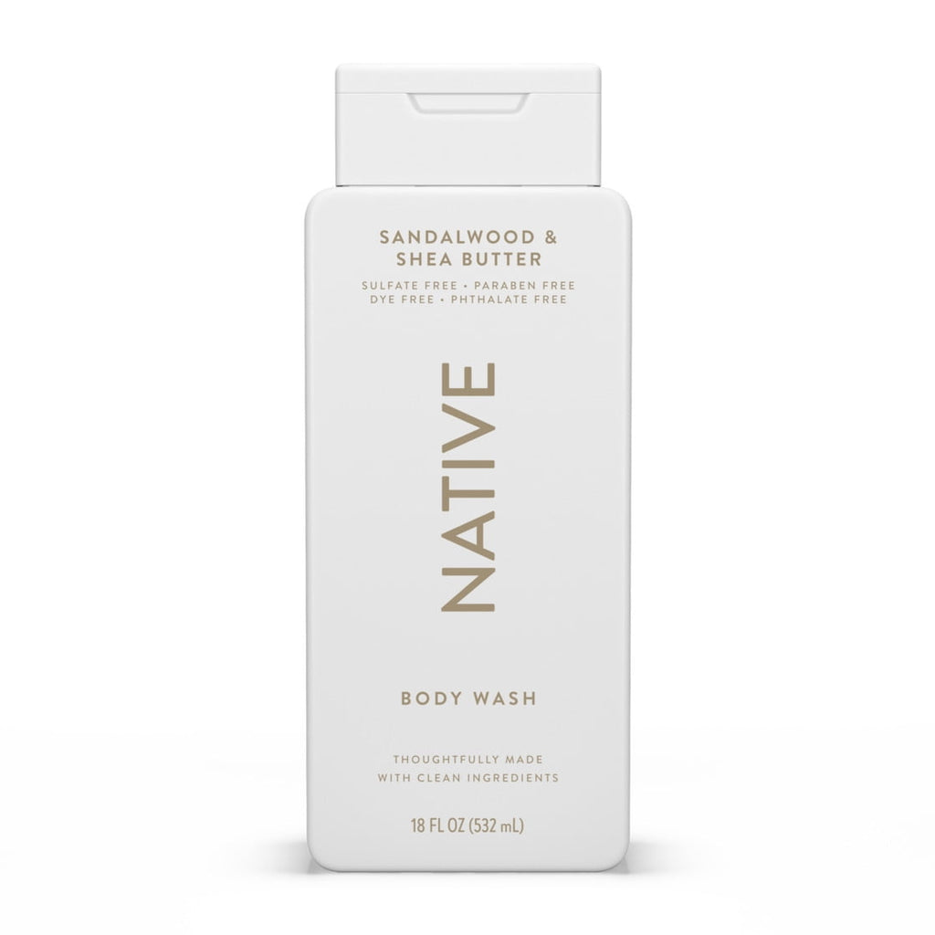 Body Wash, Sulfate Free, Sandalwood &amp; Shea Butter, for Women and Men, 18 fl oz