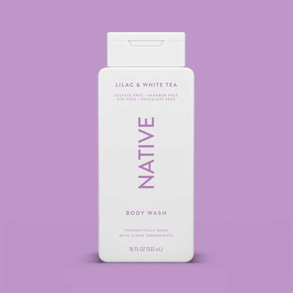 Body Wash, Lilac &amp; White Tea, Sulfate Free, Naturally Derived Ingredients, 24hr Freshness, for Women &amp; Men, 18 fl oz
