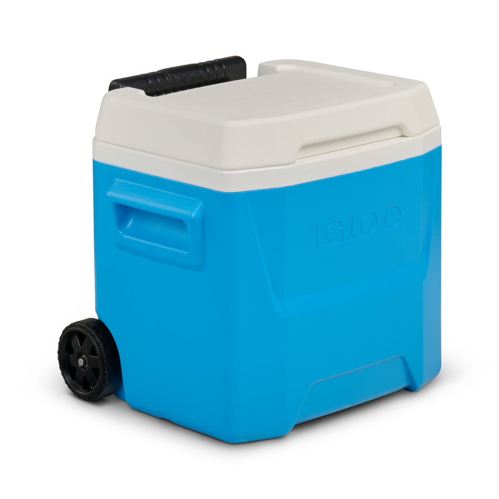 16 QT Laguna Hard Sided Ice Chest Cooler with Wheels, Aqua Blue