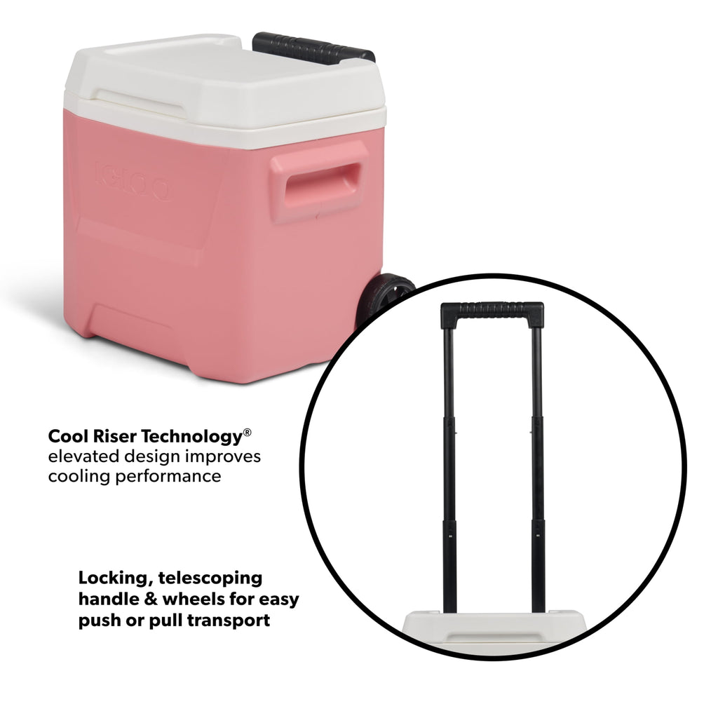 16 QT Laguna Hard Sided Ice Chest Cooler with Wheels, Aqua Blue