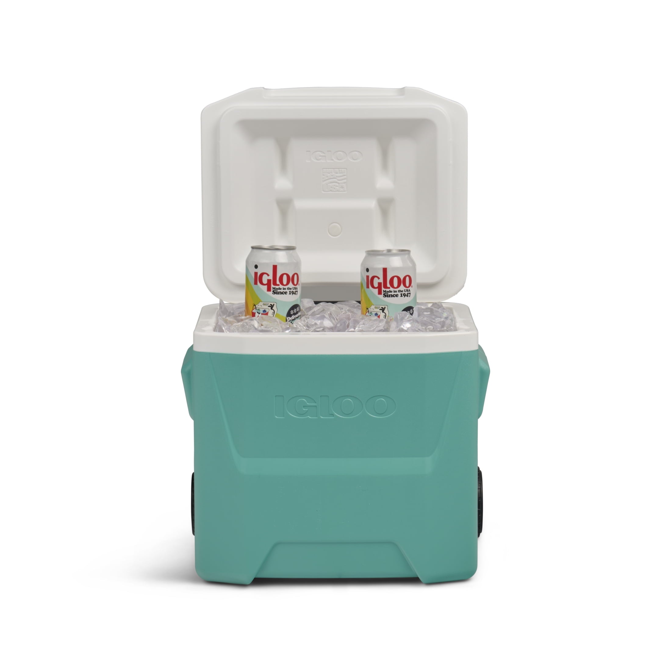 16 QT Laguna Hard Sided Ice Chest Cooler with Wheels, Aqua Blue