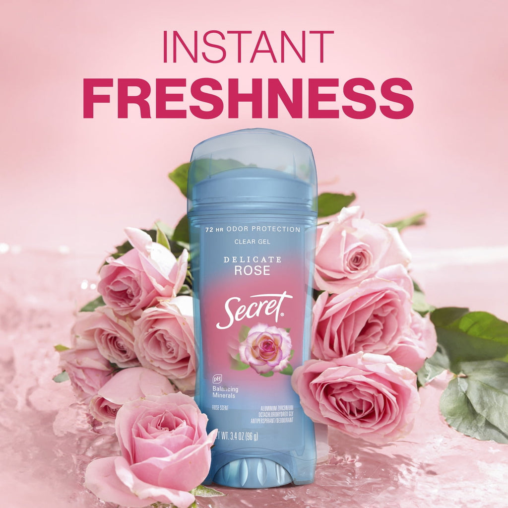 Clear Gel Antiperspirant and for Women, Rose Scent, 3.4 oz