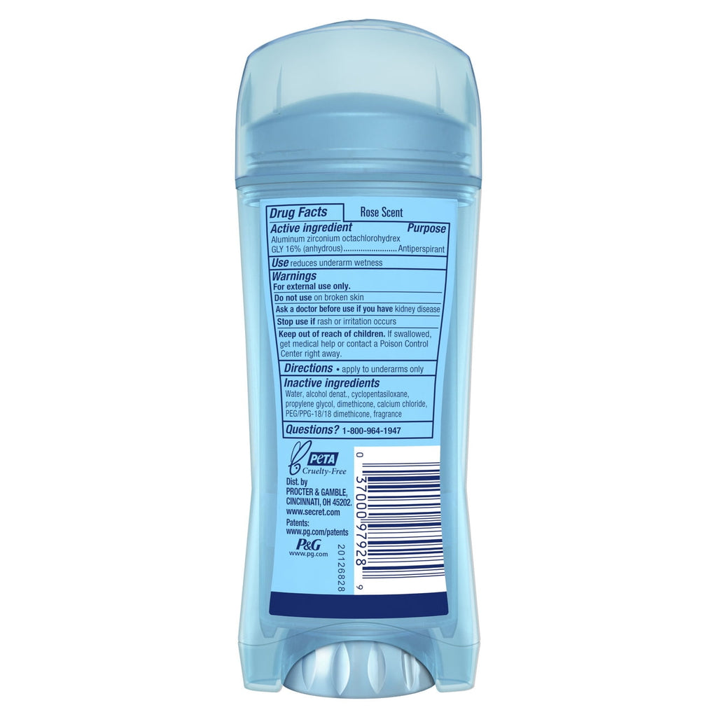 Clear Gel Antiperspirant and for Women, Rose Scent, 3.4 oz