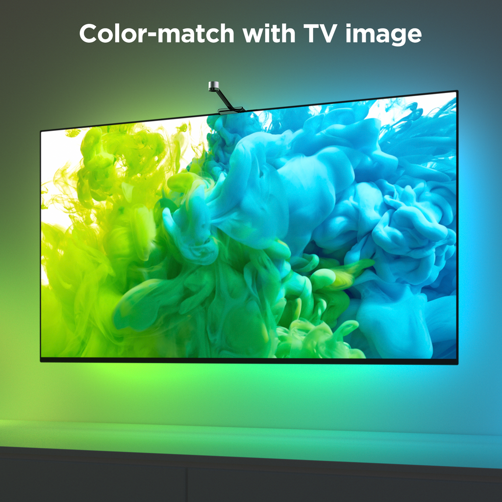 Smart TV Backlight 3S for 75-85 inch TV, Theatre Effect,Lighting Changing With Sound,Support Siri,Alexa And Google Assistant,16.4ft