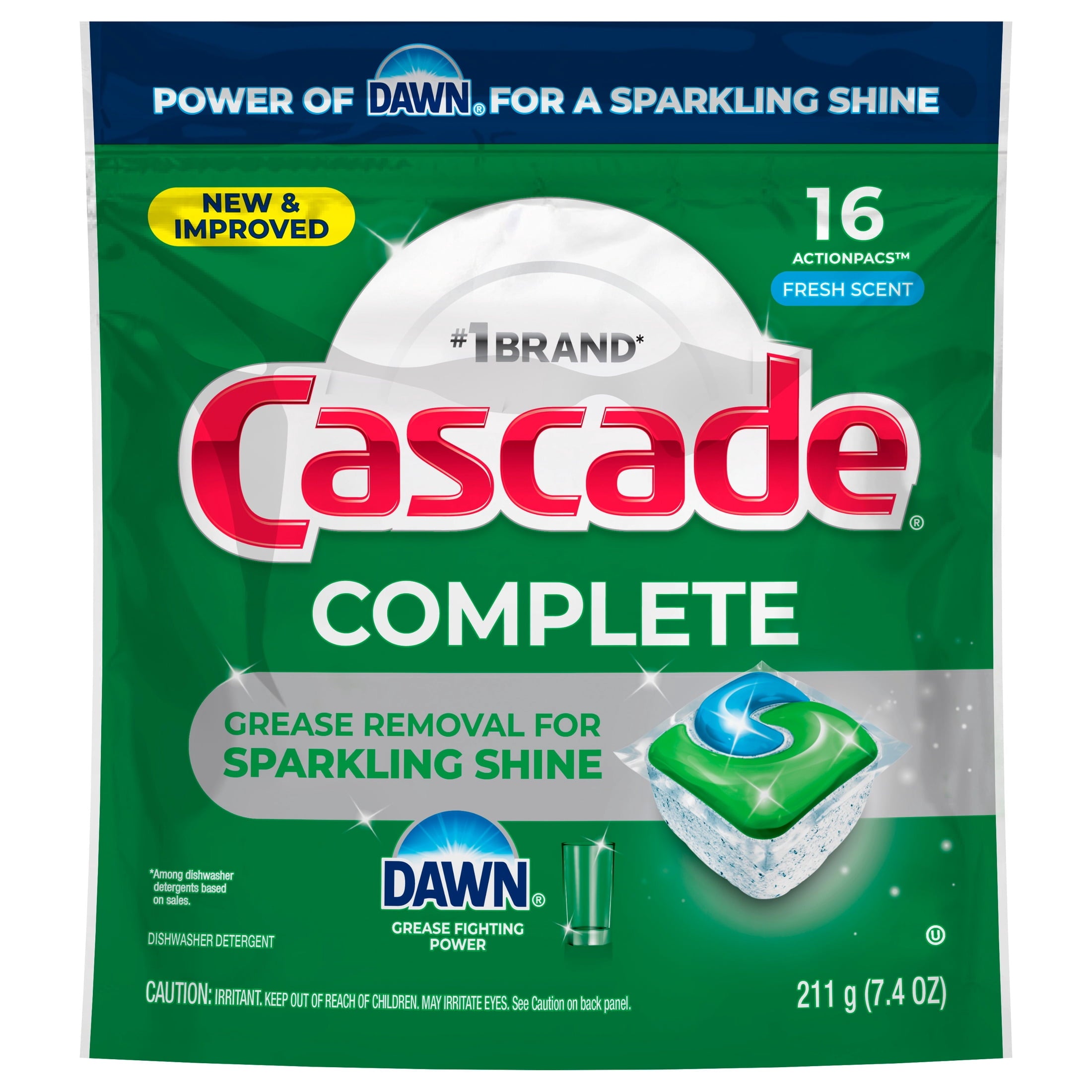 Complete Action Pacs, Dishwasher Detergent, Fresh, 16 Count