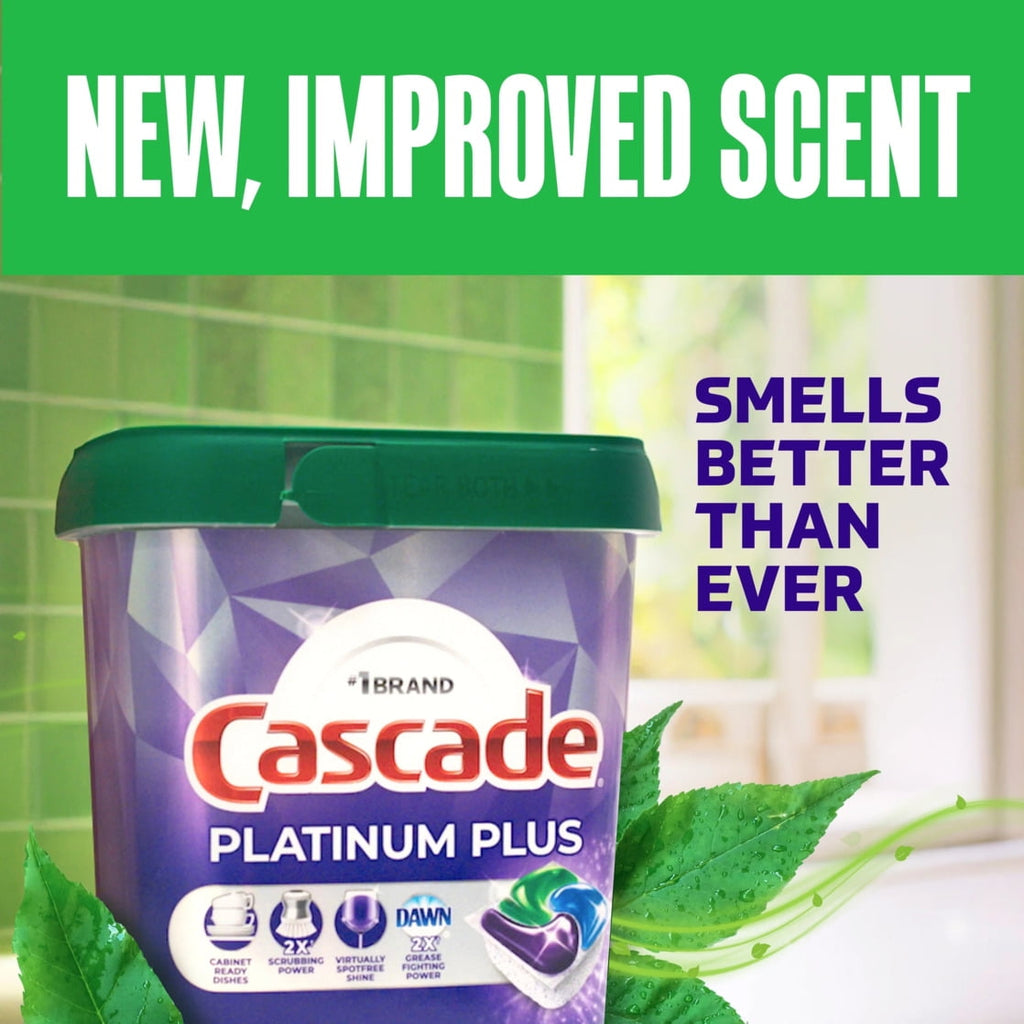 (2 pack) Cascade Platinum Plus Dishwasher Pods, Dishwasher Detergent Soap Tabs, Fresh, 47 Count