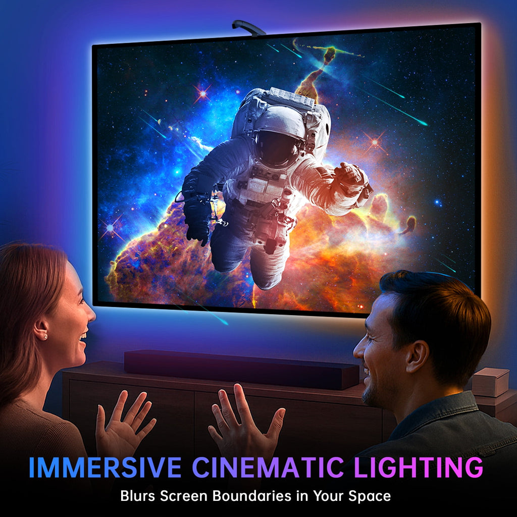 14.76ft TV LED Backlight with Screen Sync Sensor, App Control RGB Strip for 55-65" TVs, Game &amp; Movie Color Changing