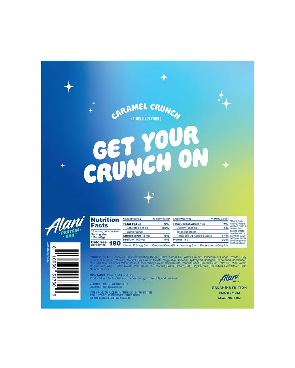 Protein Bar, Caramel Crunch, 12 Protein Bars, 1.69 oz (48 g) Each