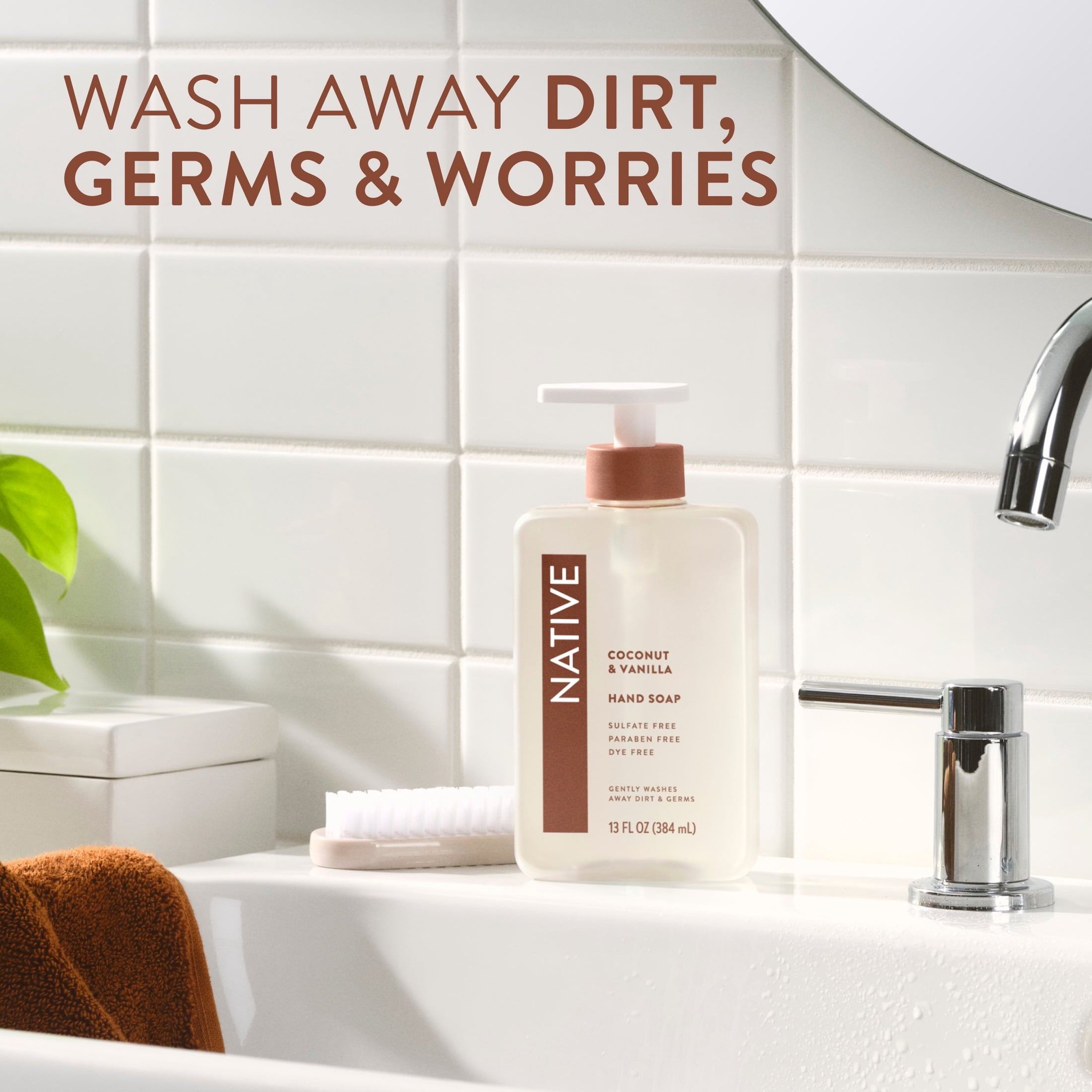 Liquid Hand Soap, Coconut &amp; Vanilla, Non-drying, Naturally Derived Cleansers, Sulfate Free, 13 fl oz