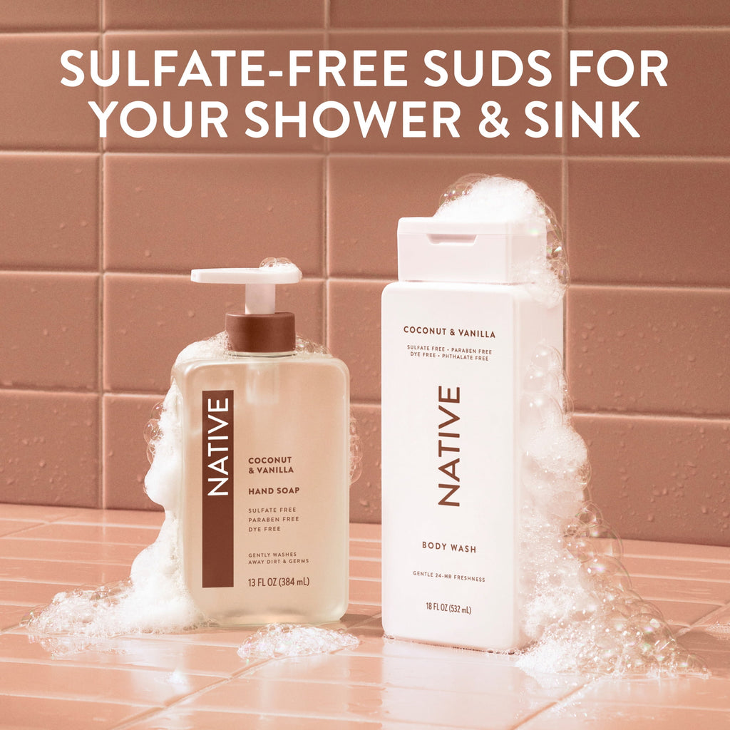 Liquid Hand Soap, Coconut &amp; Vanilla, Non-drying, Naturally Derived Cleansers, Sulfate Free, 13 fl oz