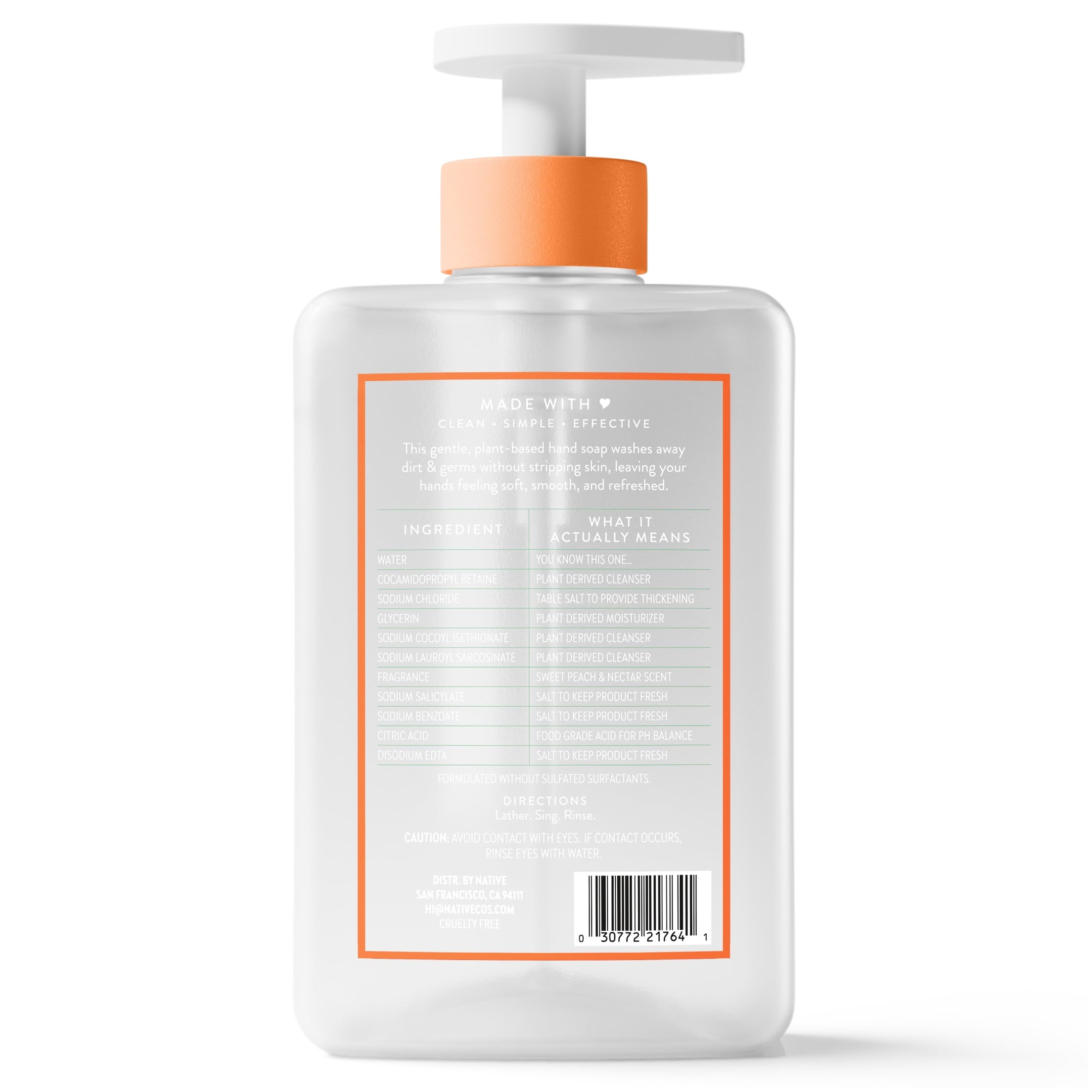 Liquid Hand Soap, Coconut &amp; Vanilla, Non-drying, Naturally Derived Cleansers, Sulfate Free, 13 fl oz