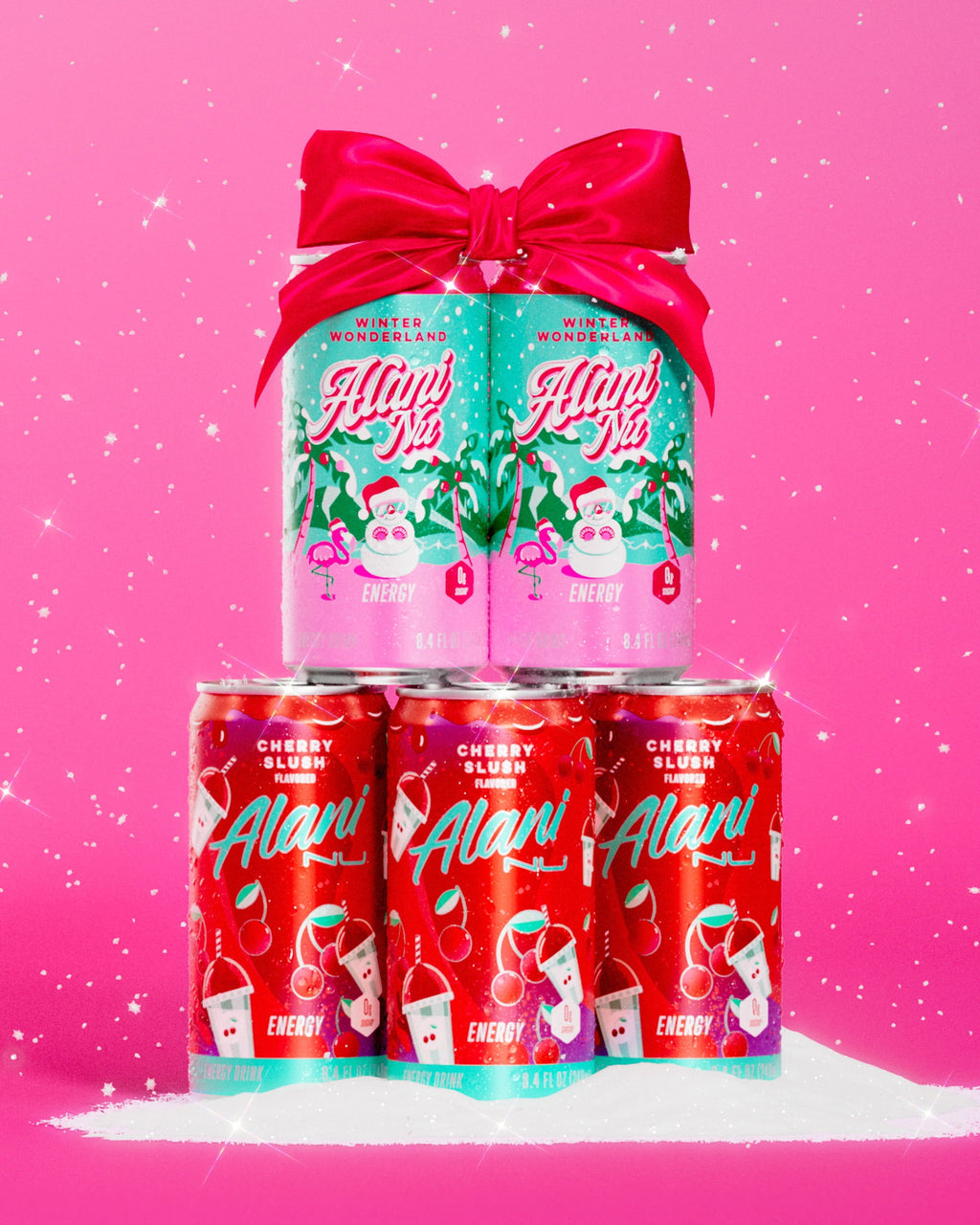 Sugar Free Energy Drink Mini, Variety Pack, Winter Wonderland, Cherry Slush, 8.4 fl oz, 12 Pack, Cans, 100mg Caffeine