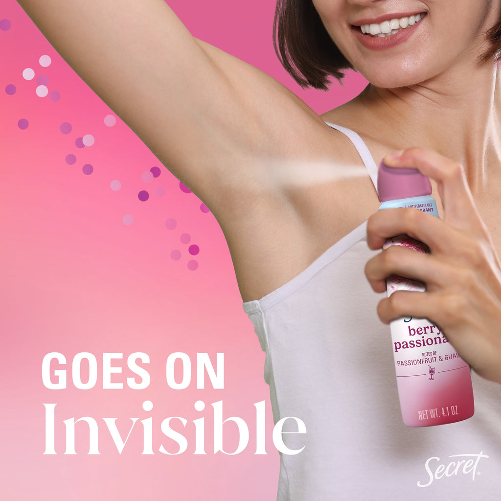 Dry Spray Antiperspirant Deodorant for Women, Berry Passionate, 4.1oz