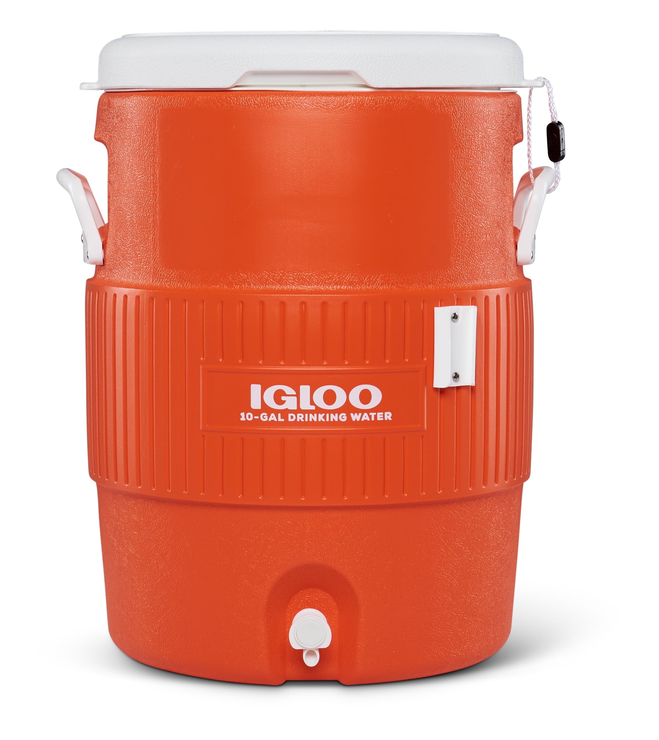 10-Gallon Seat Top Water Jug with Cup Dispenser - Orange