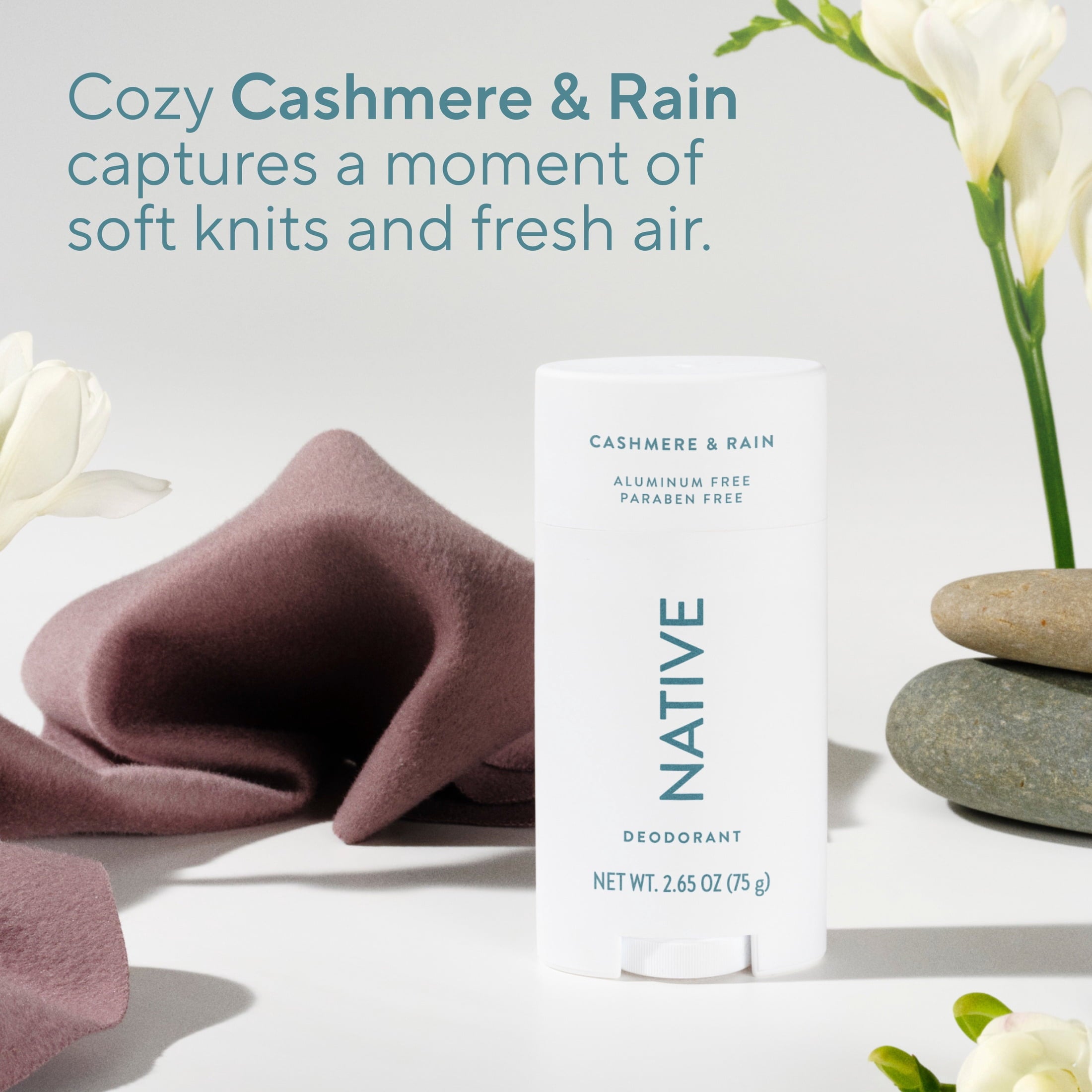 Deodorant, Aluminum Free, Cashmere &amp; Rain, for Women and Men, 2.65 oz
