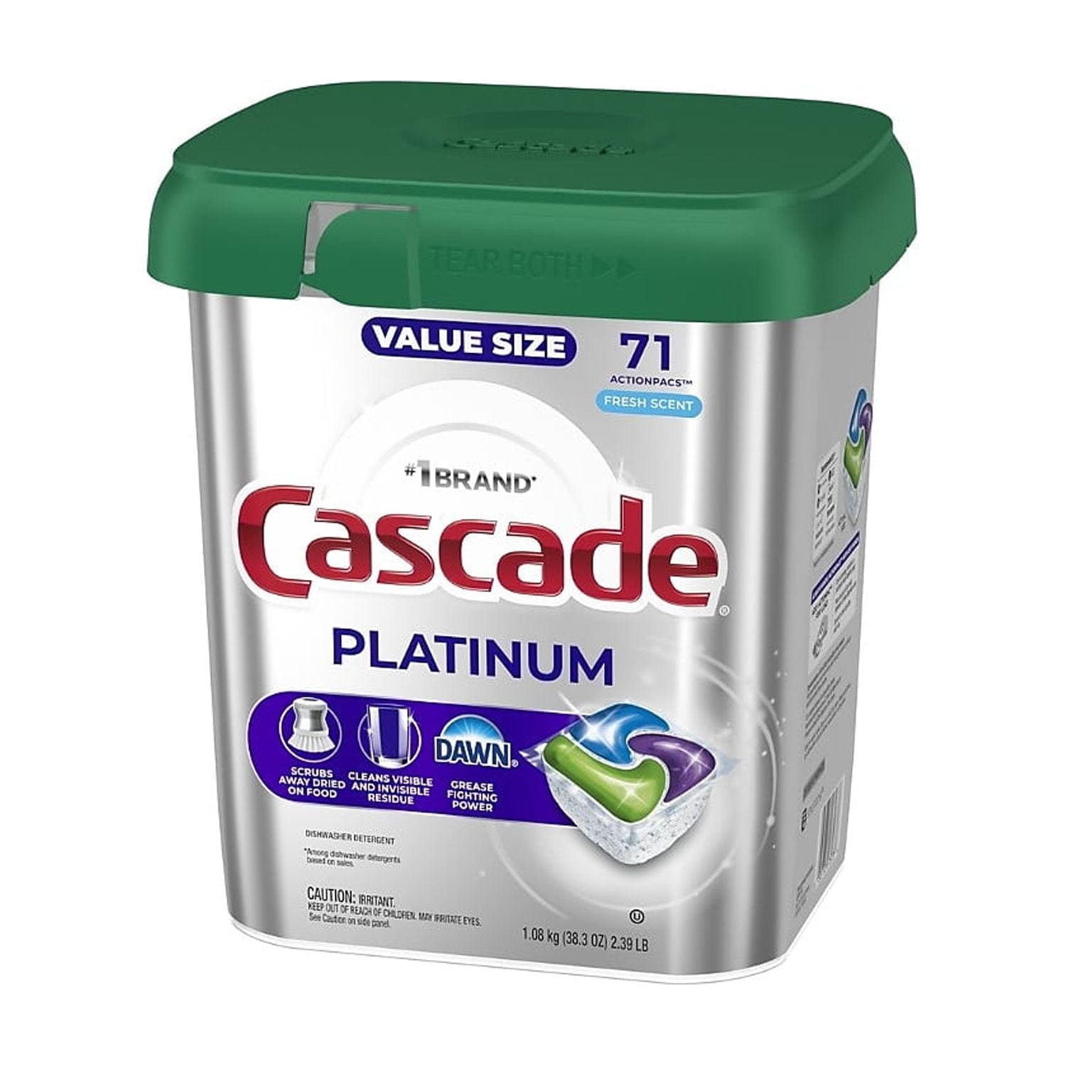 Platinum ActionPacs Dishwashing Detergent Pods Fresh Scent 71 Pods/Box (12052)