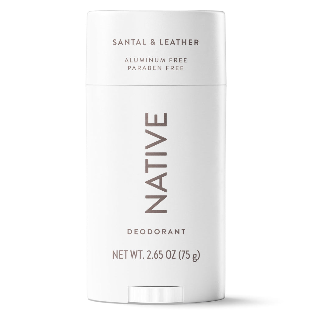 Aluminum Free Deodorant For Men, 72 Hour Solid Deodorant Stick, Santal &amp; Leather, 2.65oz