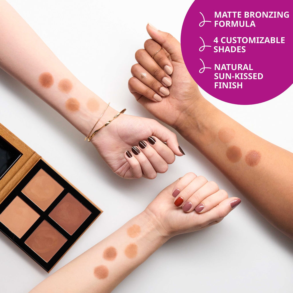 Sun Club Matt Bronzing Powder Palette, 10 Better Than Vacation Tan, 4 Shades