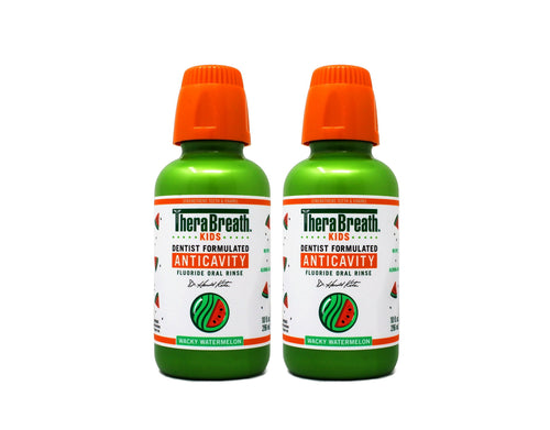 2 Pack - TheraBreath Kids Mouthwash with Fluoride, Organic Wacky Watermelon, Anticavity, 10 fl oz