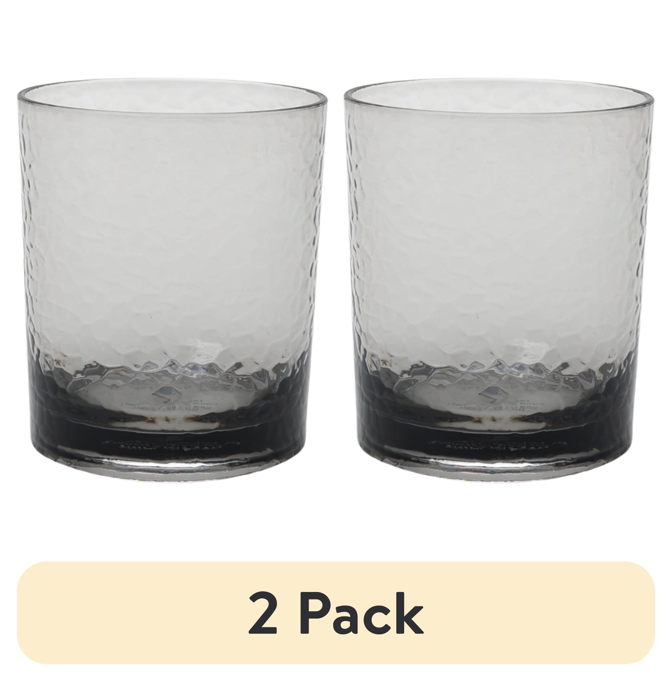 (2 pack) Better Homes &amp; Gardens 14-Ounce Tritan Short Hammered Tumbler, Smoke