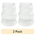 (2 pack) Better Homes &amp; Gardens Fluted Bubble Glass Clear