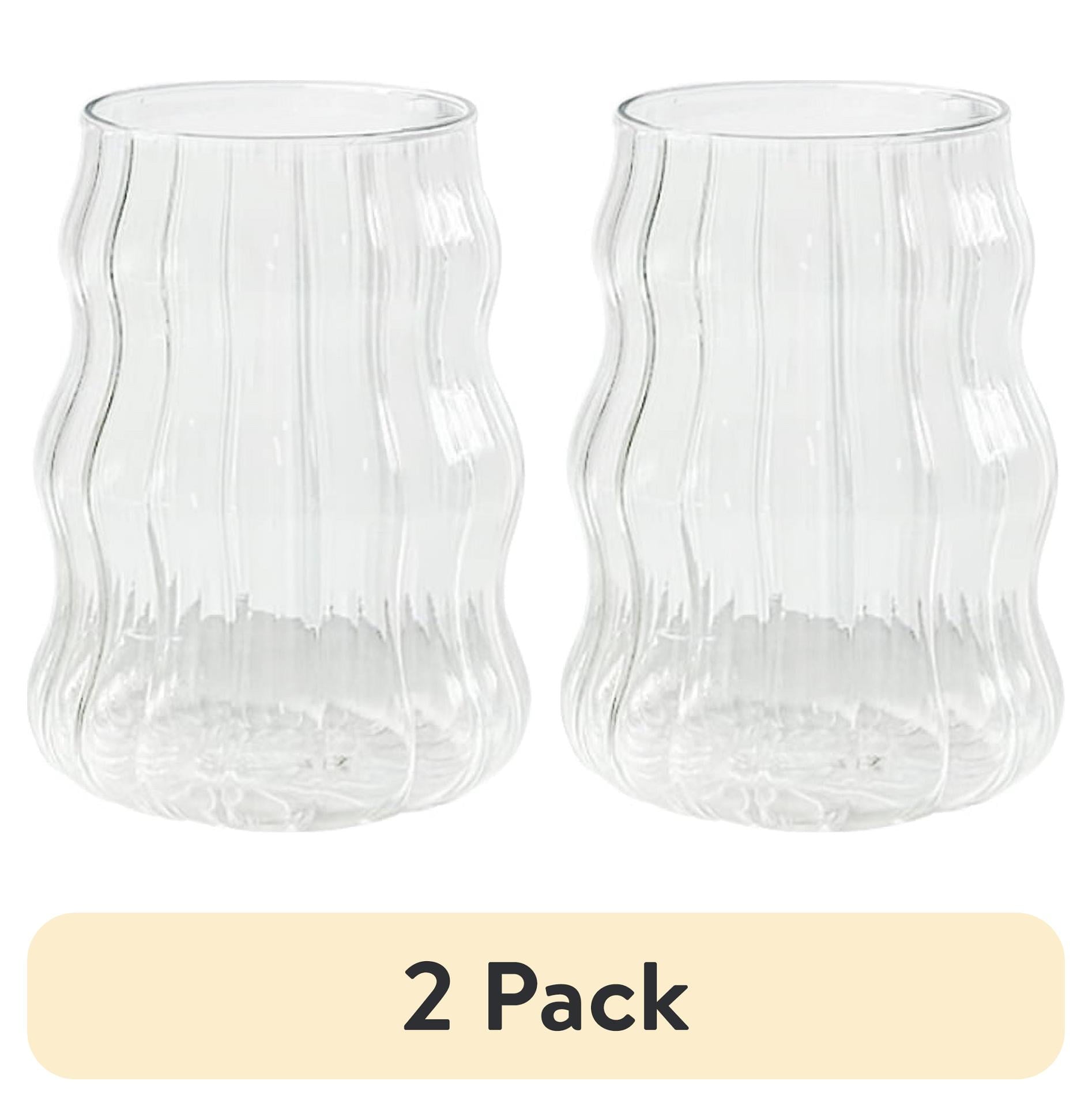 (2 pack) Better Homes &amp; Gardens Fluted Bubble Glass Clear
