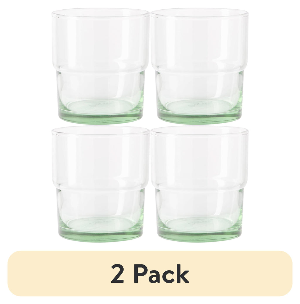 Better Homes &amp; Gardens Recycled Green Glassware, Glass, 4 Pack, 10 oz