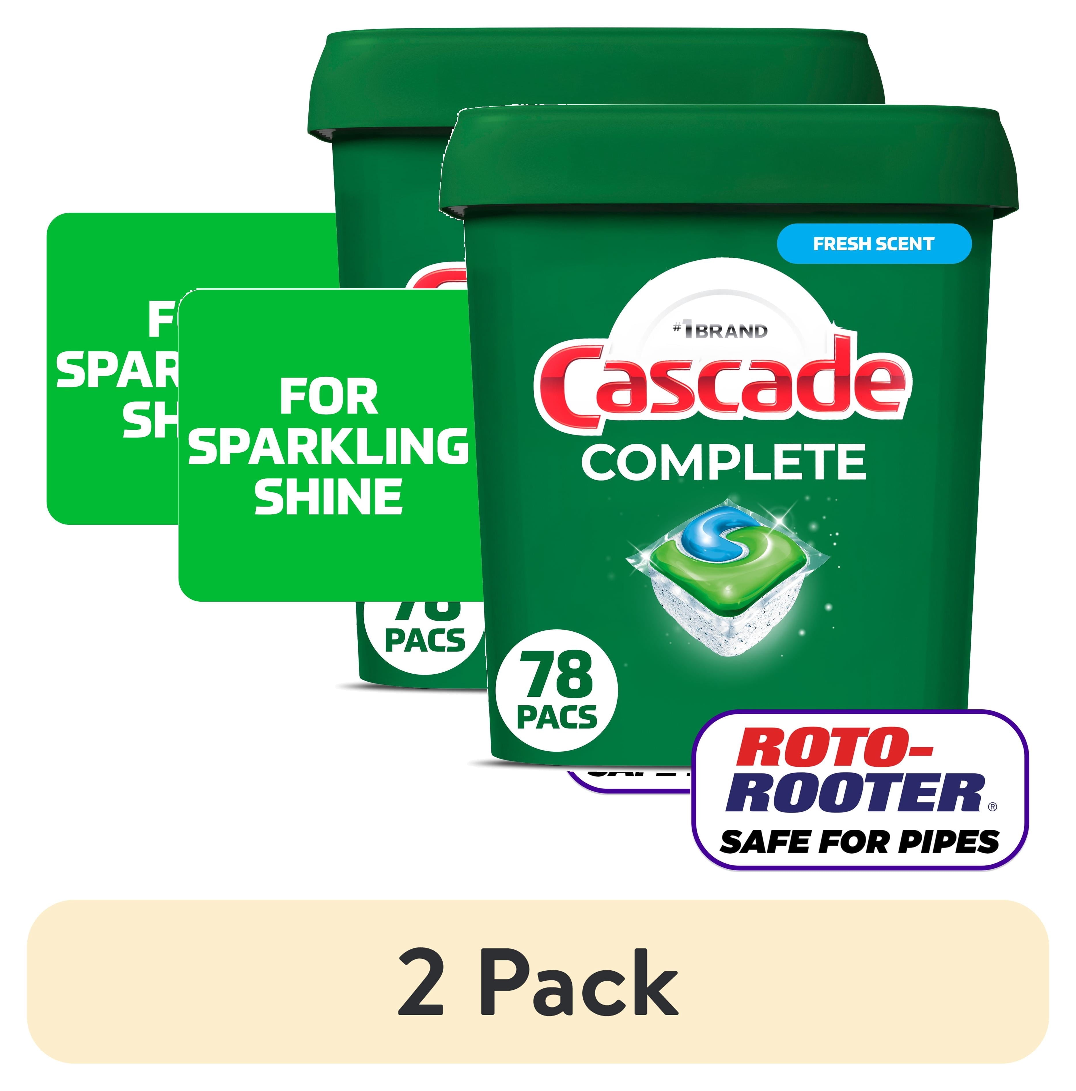 (2 pack) Cascade Complete Dishwasher Pods, Action Pacs Dishwasher Detergent, Dishwasher Tabs, Fresh, 78 Count