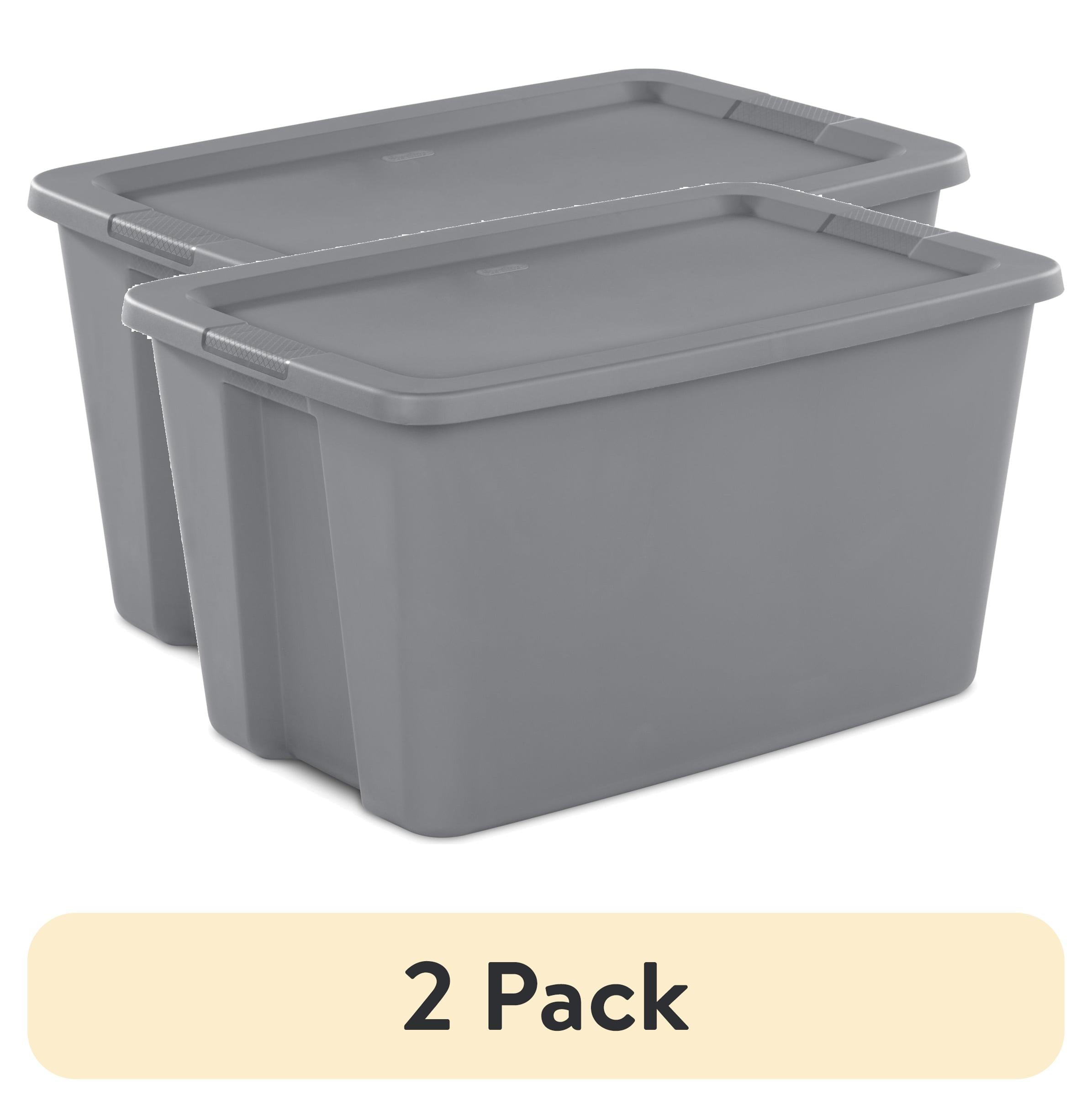 30 Gallon Extra-Large Storage Bin, Plastic Storage Container with Snap-On Lid, Gray