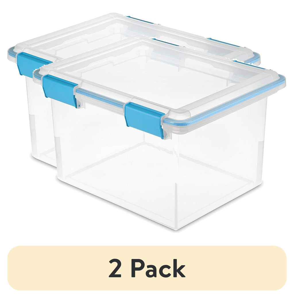 7.5 Quart Clear Plastic Storage Box with Latching Lids, (6 Pack)