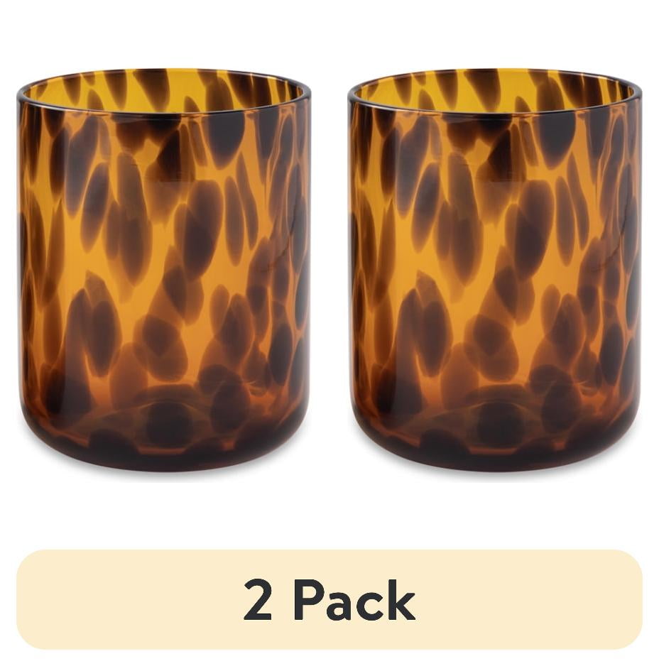 Thyme &amp; Table 12 fl oz Brown Tortoise Drinking Glasses, Set of 4