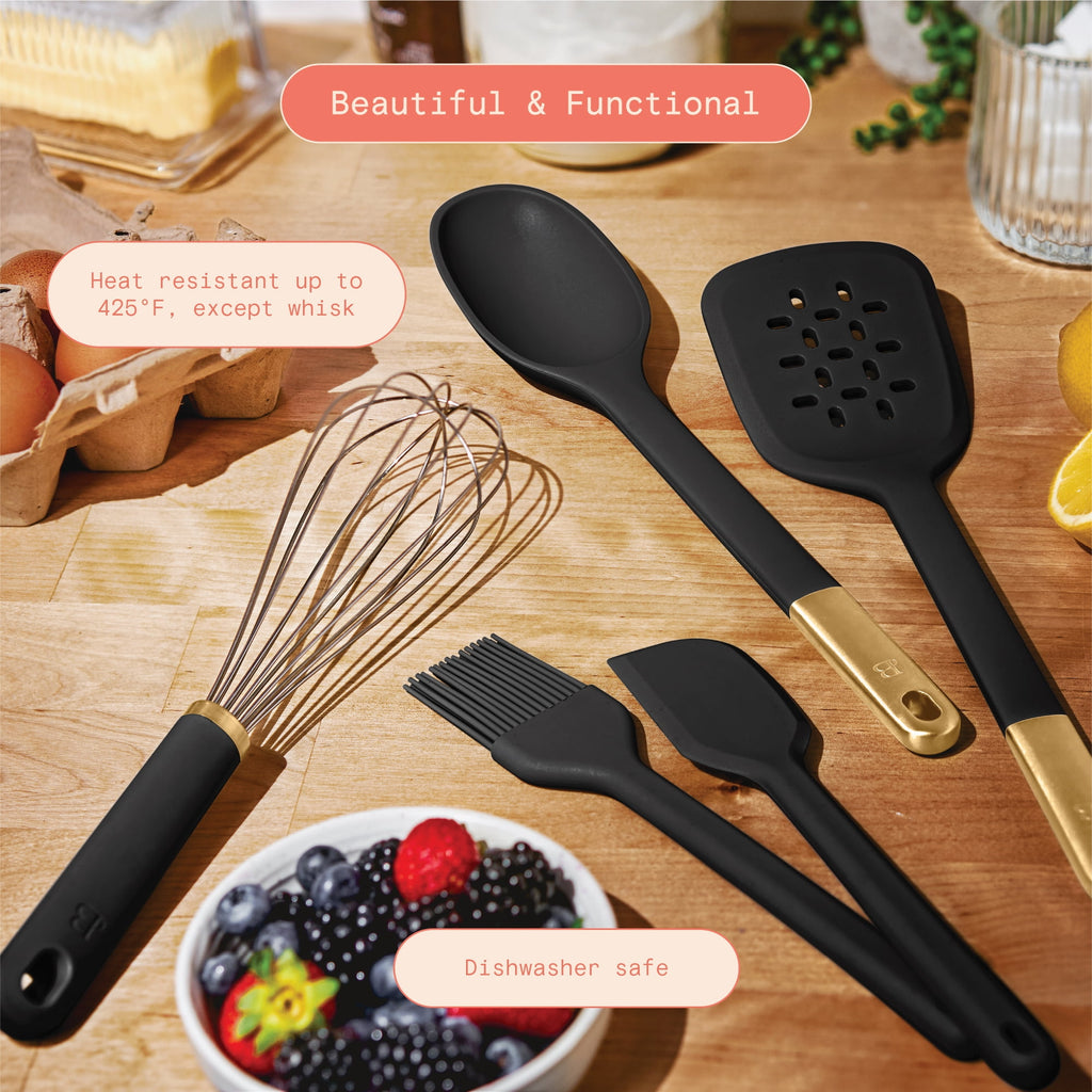 5-Piece Kitchen Tool Set, Porcini Taupe by Drew Barrymore
